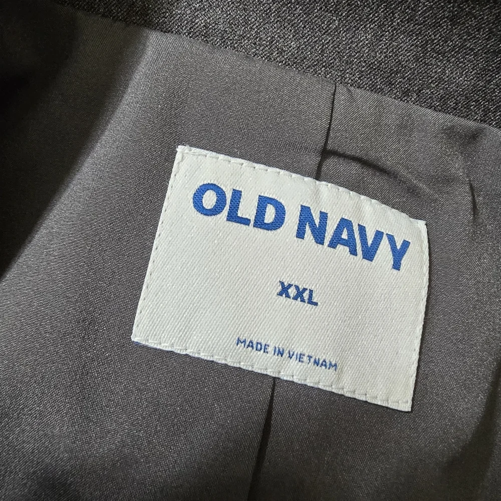 OLD NAVY size XXL Classic Twill Pixie Notched Lapel Single Button Blazer Gray‎